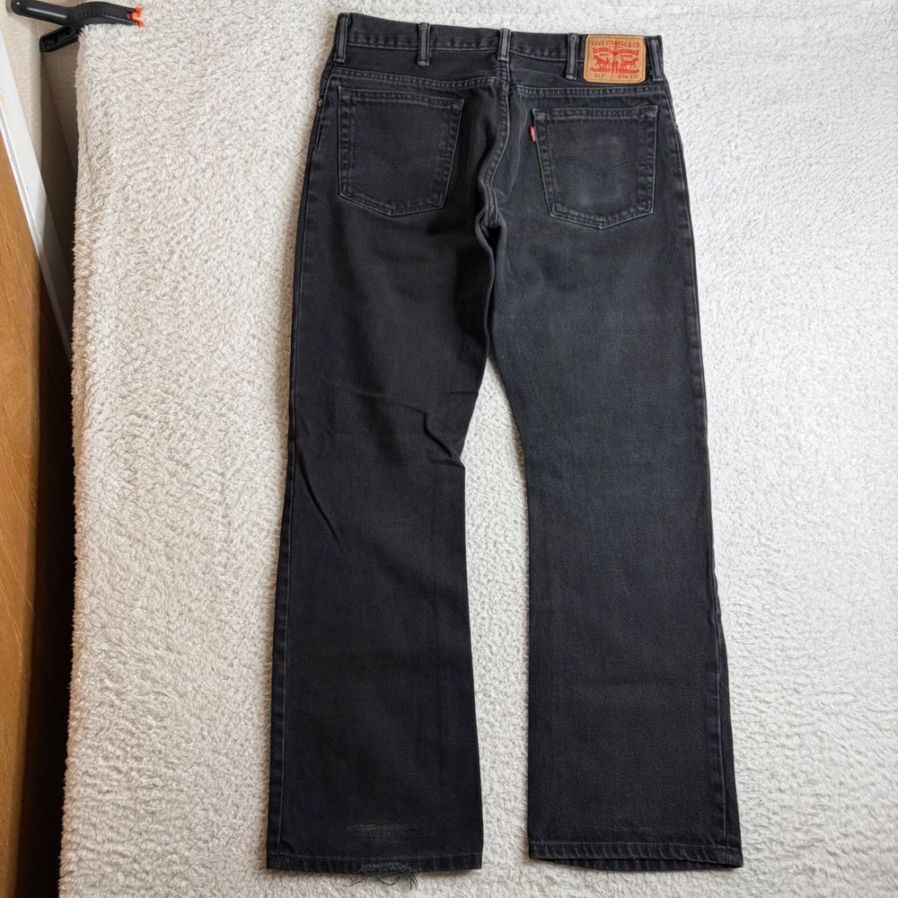Levis 517 Bootcut Jeans Mens 34x32 (31) Faded Black Denim Western Fade